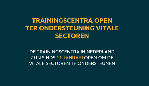 Oefencentra open ter ondersteuning vitale sectoren